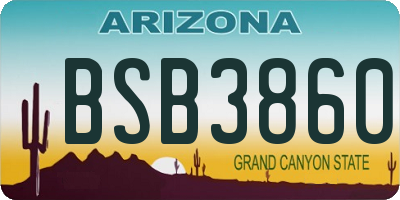 AZ license plate BSB3860