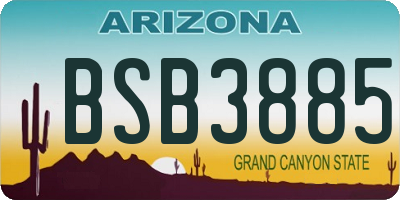 AZ license plate BSB3885