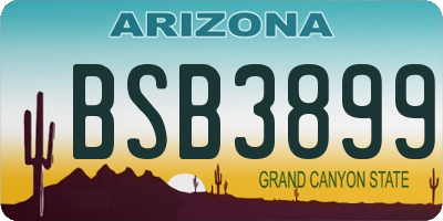 AZ license plate BSB3899