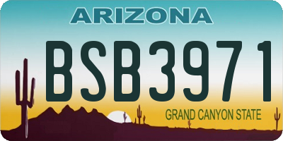 AZ license plate BSB3971