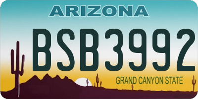 AZ license plate BSB3992