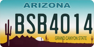 AZ license plate BSB4014