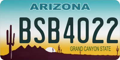 AZ license plate BSB4022
