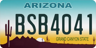 AZ license plate BSB4041