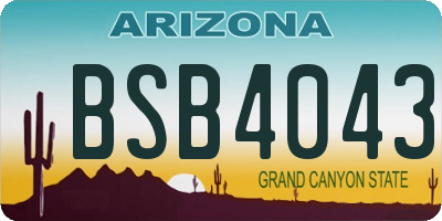 AZ license plate BSB4043