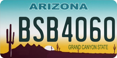 AZ license plate BSB4060