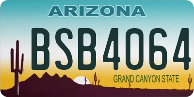 AZ license plate BSB4064