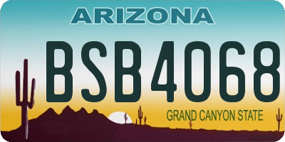 AZ license plate BSB4068