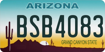 AZ license plate BSB4083