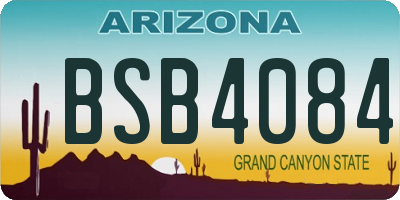 AZ license plate BSB4084