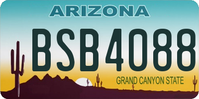 AZ license plate BSB4088