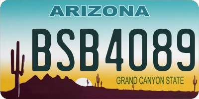 AZ license plate BSB4089