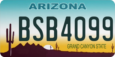 AZ license plate BSB4099