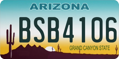 AZ license plate BSB4106