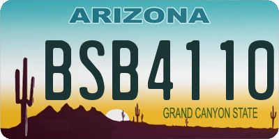 AZ license plate BSB4110