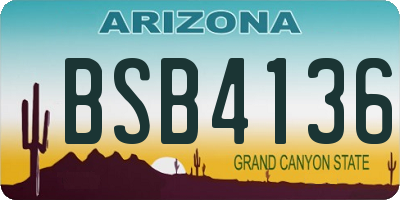 AZ license plate BSB4136