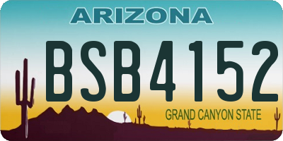 AZ license plate BSB4152