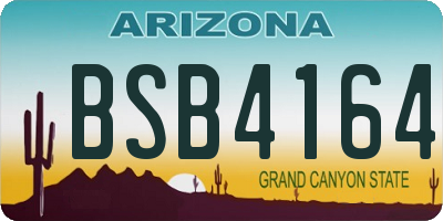AZ license plate BSB4164