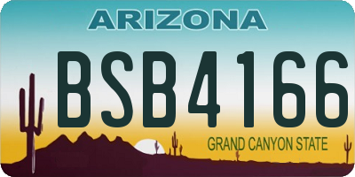 AZ license plate BSB4166