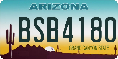AZ license plate BSB4180