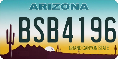AZ license plate BSB4196
