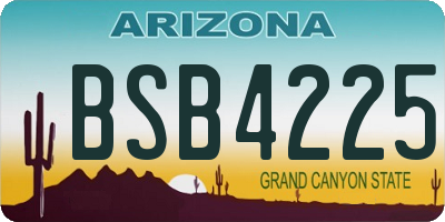 AZ license plate BSB4225