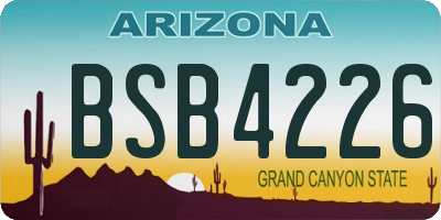 AZ license plate BSB4226