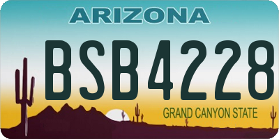 AZ license plate BSB4228