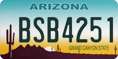 AZ license plate BSB4251