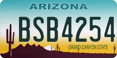 AZ license plate BSB4254