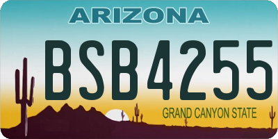 AZ license plate BSB4255
