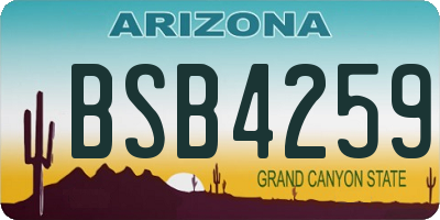 AZ license plate BSB4259