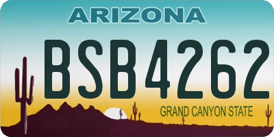 AZ license plate BSB4262