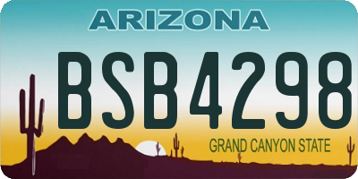 AZ license plate BSB4298