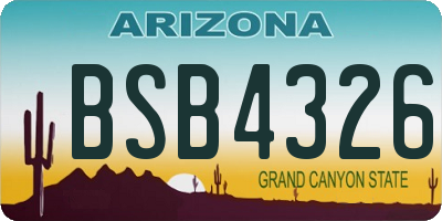 AZ license plate BSB4326