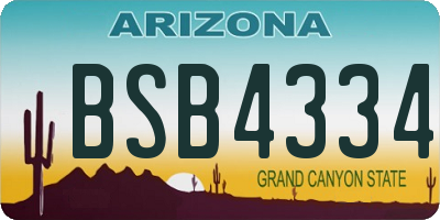 AZ license plate BSB4334