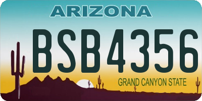 AZ license plate BSB4356