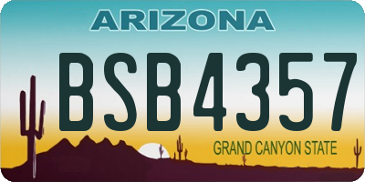 AZ license plate BSB4357