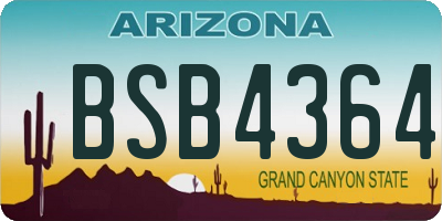 AZ license plate BSB4364