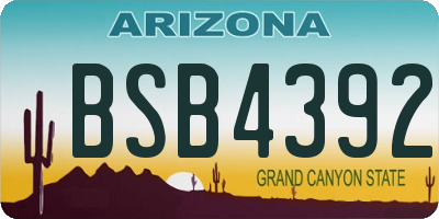 AZ license plate BSB4392