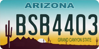 AZ license plate BSB4403