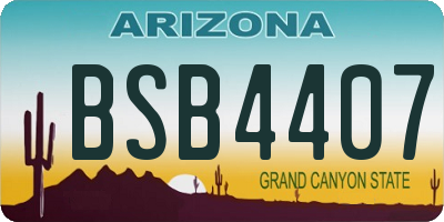 AZ license plate BSB4407