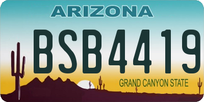 AZ license plate BSB4419