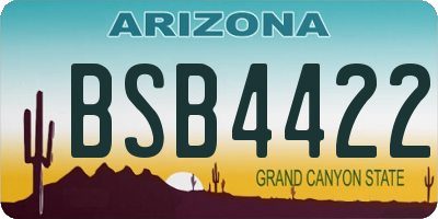 AZ license plate BSB4422