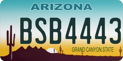 AZ license plate BSB4443