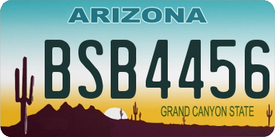 AZ license plate BSB4456