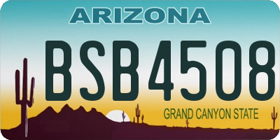 AZ license plate BSB4508