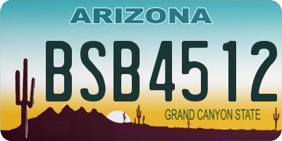 AZ license plate BSB4512