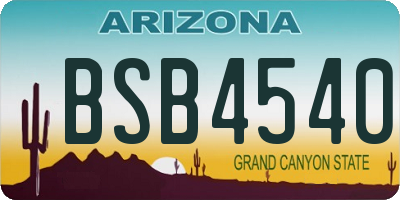 AZ license plate BSB4540