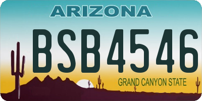 AZ license plate BSB4546